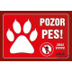 Tabuľka Pozor pes